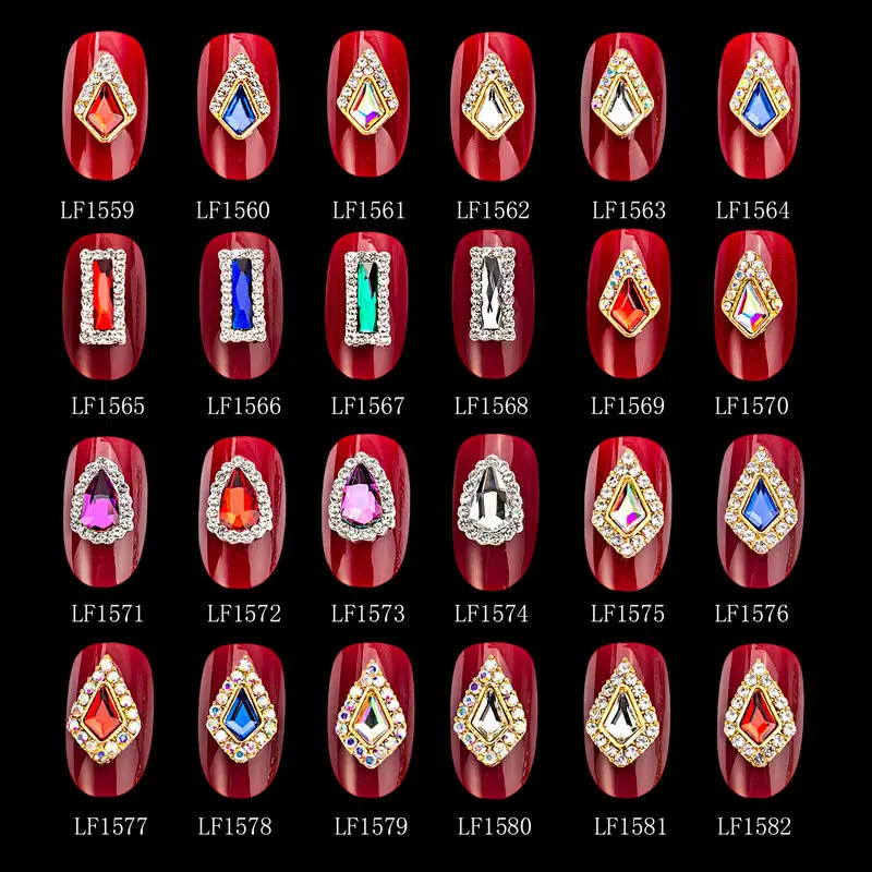 20 шт./лот 3D прямоугольные каплевидные украшения для дизайна ногтей камни стразы