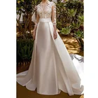 Съемная атласная Свадебная юбка Mingli Tengda, свадебная длинная юбка со шлейфом, эластичный пояс, длинная юбка
