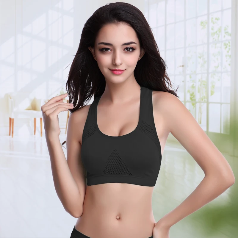 

Женский спортивный бюстгальтер из дышащей ткани для спортзала, ударопрочное бесшовное нижнее белье без стального кольца, красивое женское ...