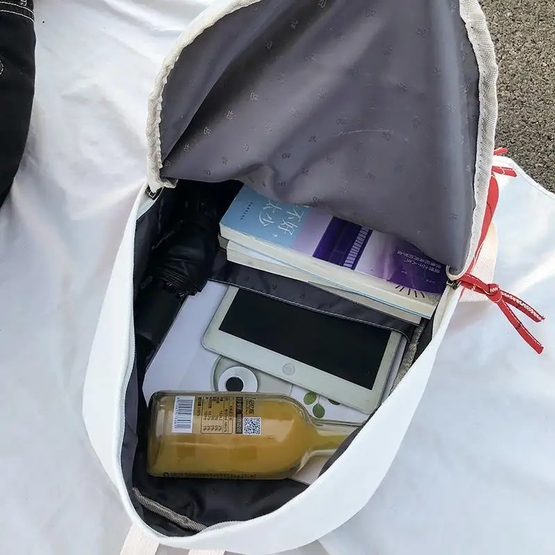 

Backpack Women Canvas School Bags Panelled Patchwork All-match Casual Plaid Travel Bag for Teenage Girls Harajuku Ulzzang Trendy