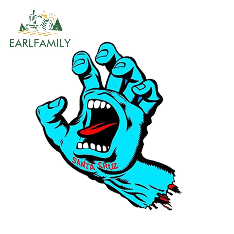 EARLFAMILY, 13 см x 9,1 см, автомобильный Стайлинг, Виниловая наклейка s SANTA CRUZ, кричащая рука, автомобильная наклейка, для серфинга, скейтборда, водонепроницаемые аксессуары