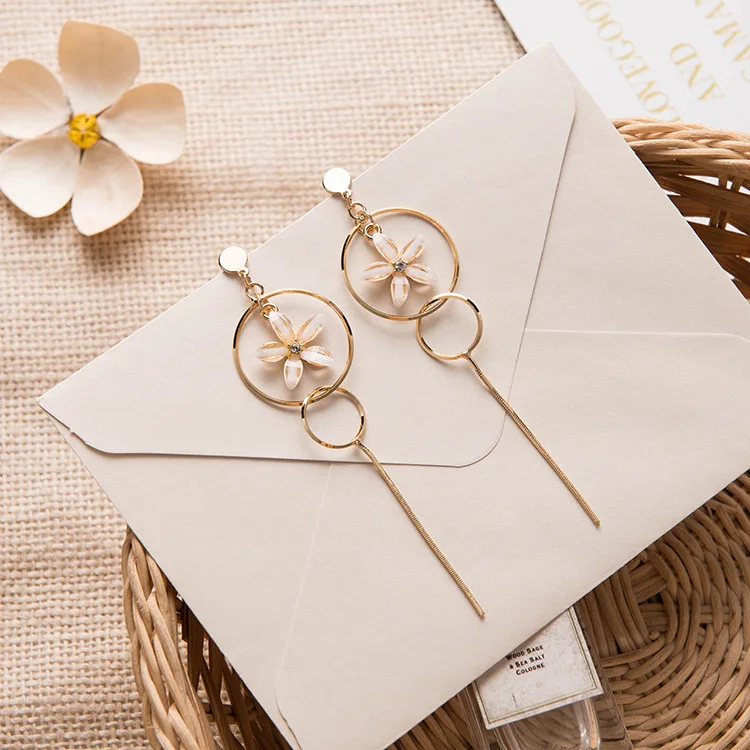 Южная Корея новые серьги женские чистые длинные темпераментные Длинные Стильные