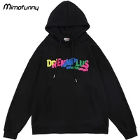 hoodies men simple colorful furry letter patch big pocket varsity pullovers couple high street oversized high quality streetwear