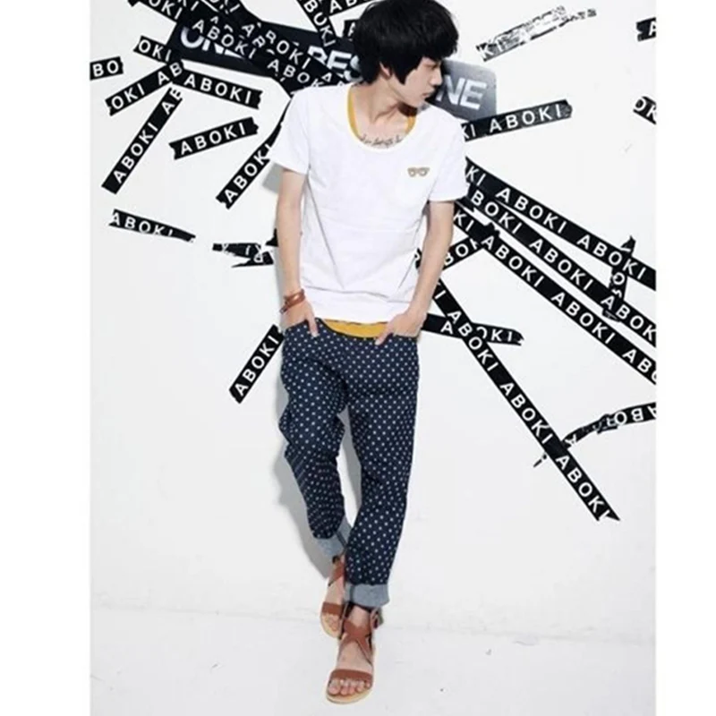 Джинсовые штаны большого размера в Корейском стиле для мальчиков мужские с