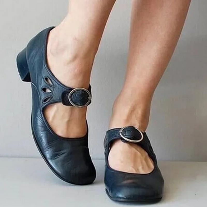 Женская прогулочная обувь из искусственной кожи Женские туфли лодочки на низком