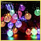 Гирлянда светодиодная, 5 м, 10 м, с солнечными пузырьками, водонепроницаемая