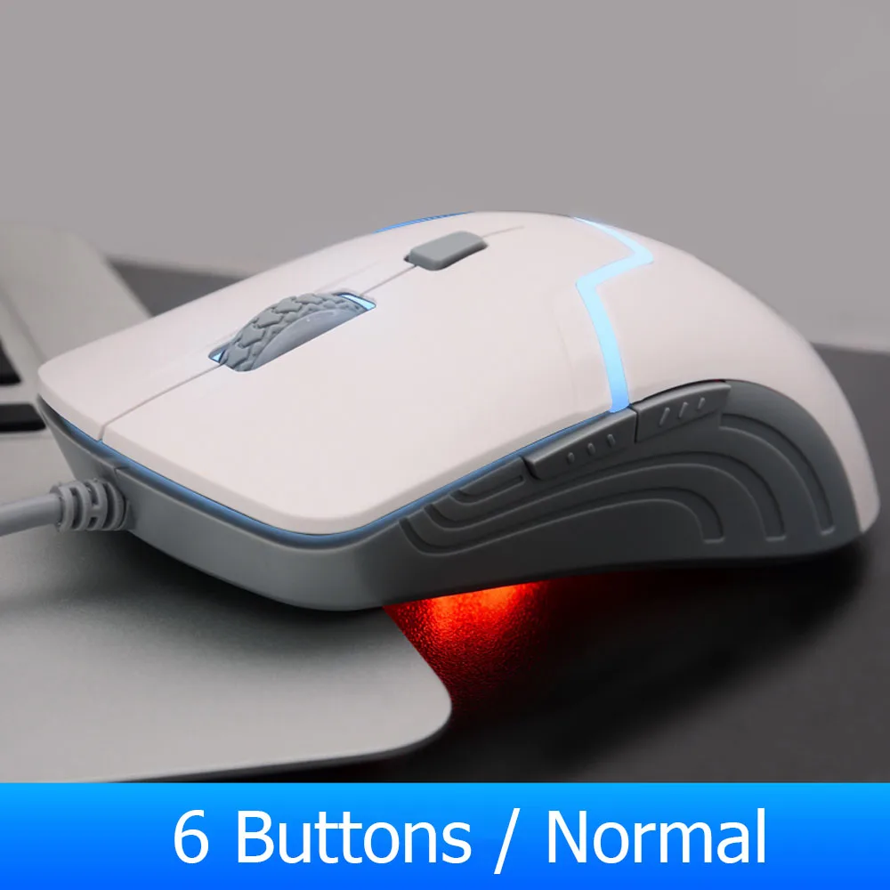 Upgraded 6 Buttons Hp игровая проводная мышь 7 цветов светодиодный светильник мышь с подсветкой 6 кнопок эргономичная регулируемая макро мышь 3200 dpi Бесшумная компьютерная мышь - Цвет: Upgraded 6 Buttons