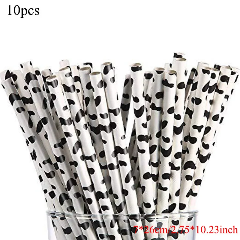 

Farm Cow Theme Birthday Party Disposable Cup Plate Pennant Tablecloth Animal Cow Balloons Paper Towel Straws Kids Favors