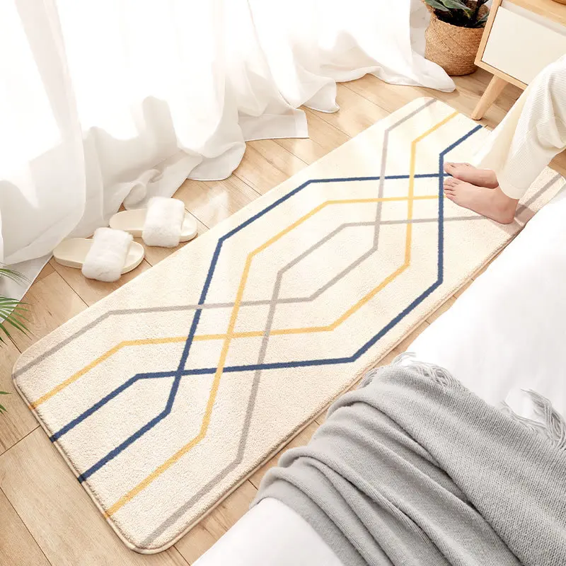 

Geometry Long Carpets Home Decor Soft Kids Room Rugs Bathroom Anti-Slip Absorbent Mat Bedroom Bedside Carpet