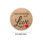 500 шт.рулон, крафтовые наклейки ручной работы с любовным сердцем, этикетки для печати для скрапбукинга, Декоративные Канцтовары