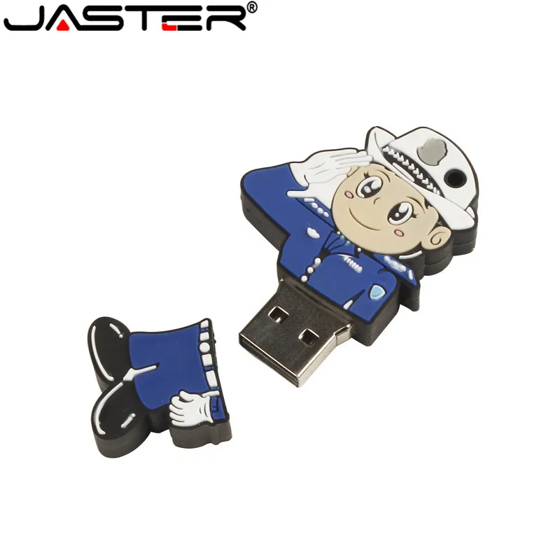 JASTER Новое поступление полицейский человек usb флэш-накопитель traffice pendrive 4 ГБ 8 16 32 64