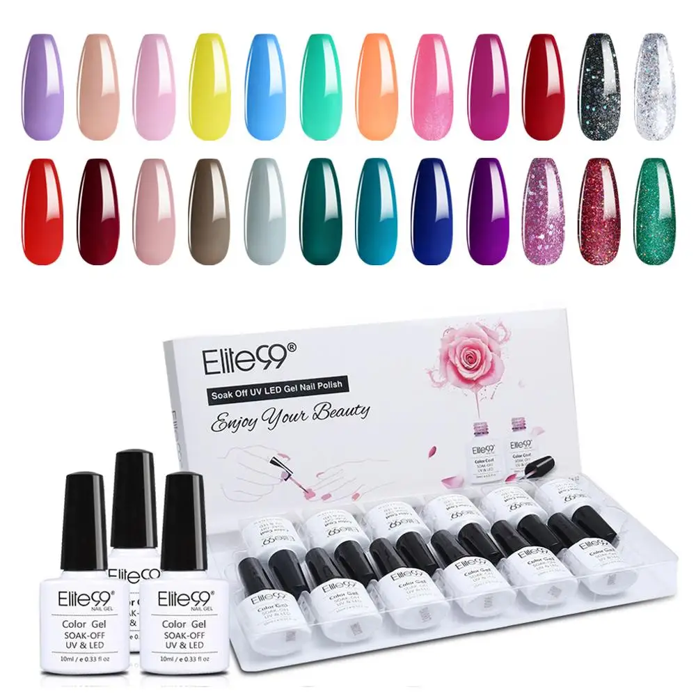 Elite99 24 / 12 шт Гель лак для ногтей превосходный набор в подарочной коробке 10 мл