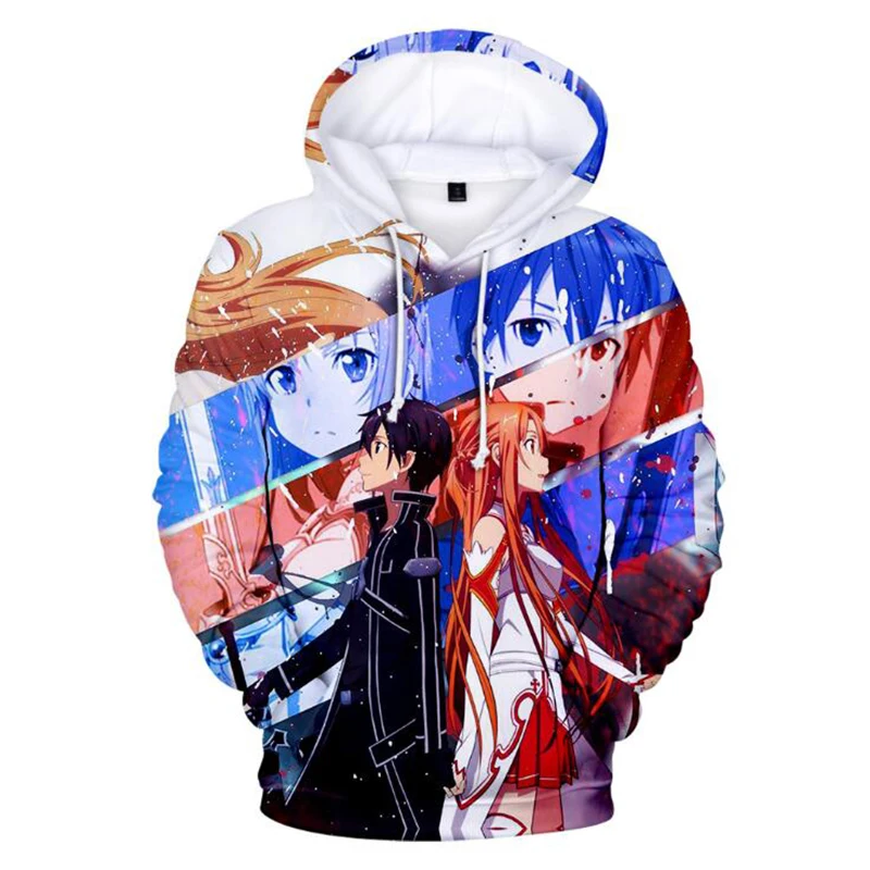 

2021 New 3D Printing Sword Art Online Men's and Women's Pullover Street Fashion Hip Hop Harajuku Style Hoodie Comfortable Top