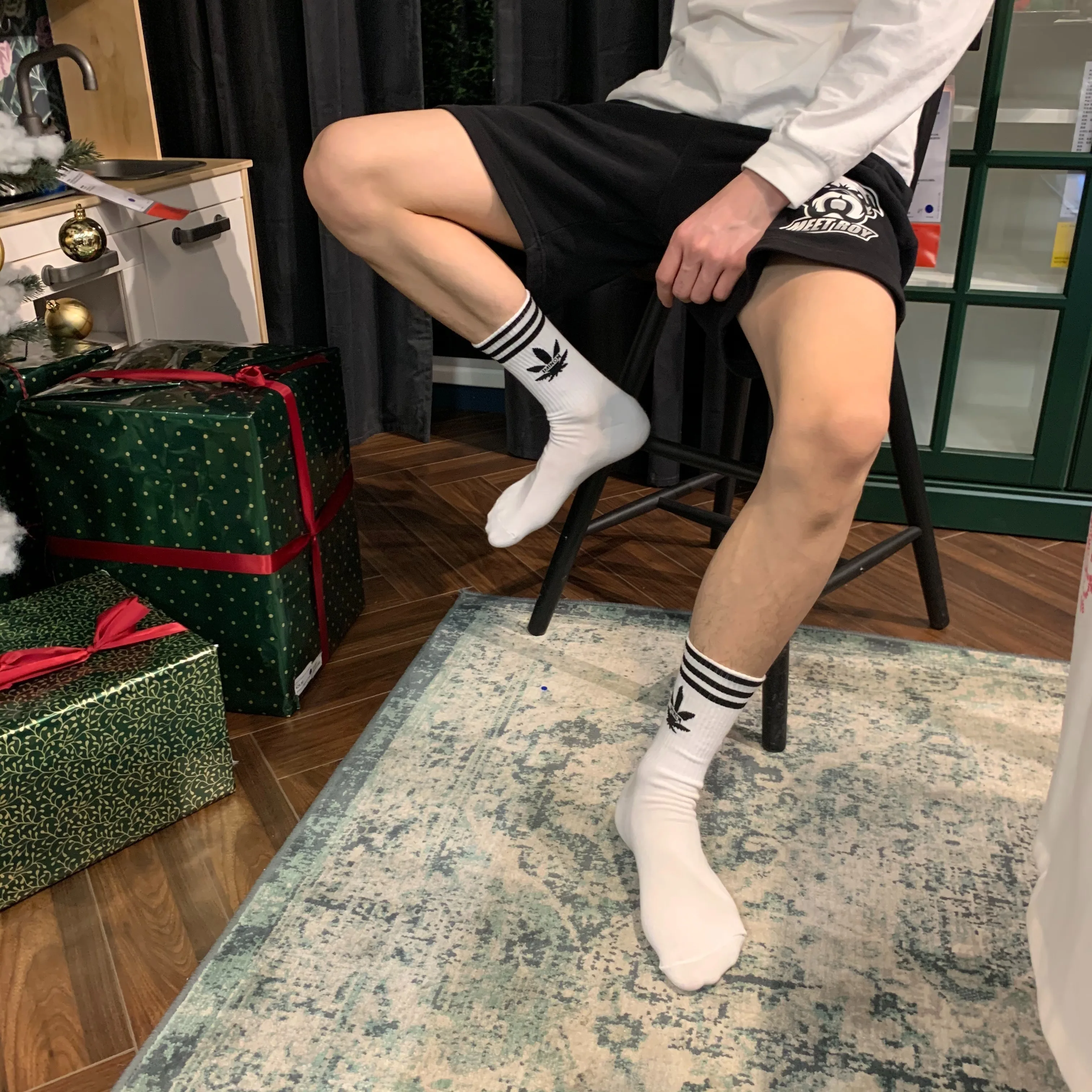 IMINCN 1 пара хип-хоп INS кленовый лист полосатый хлопок для танцев уличная мода стиль