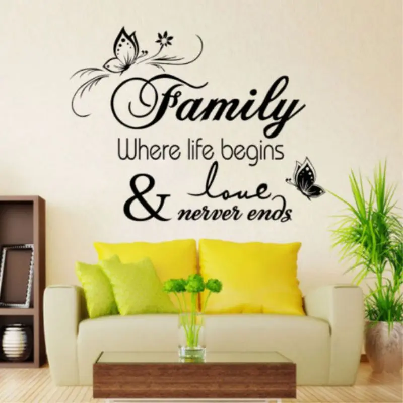 

Wall sticker Family Love stickers wall Home Decals 2019 Art Decor Family Love Stickers Wall Quote Removable Mural