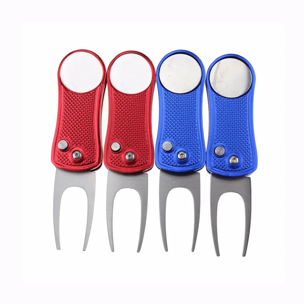 50/100PCS Golf Divot Tools OEM Customize Logo Zinc Alloy Golf Divot Tool Pitch Repair Fork Golf Accessories Golf Marker