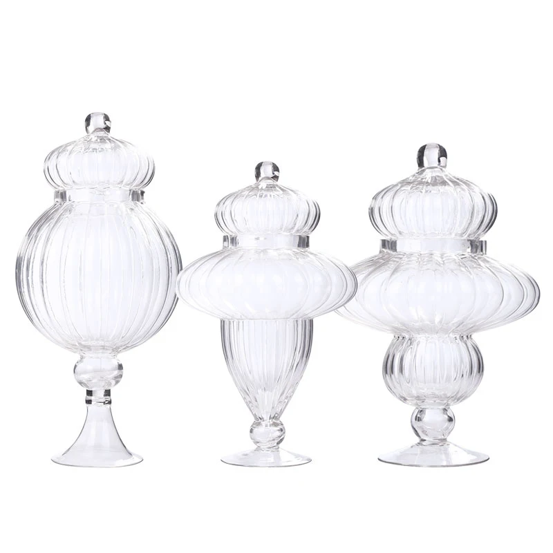 

European style with a lid Glass jar for food ,sweets, decoration, dessert table, Glass Container Storage Bottles Jar
