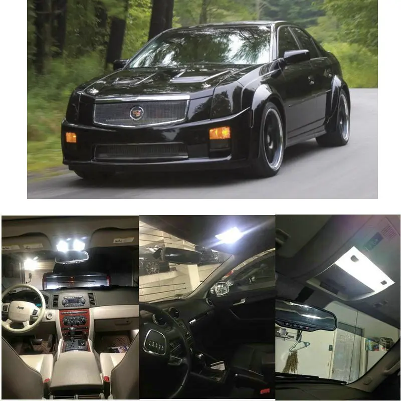 

Внутренние светодиодные лампы для 2005 Cadillac CTS DeVille Escalade ESV EXT SRX XLR STS, купольный светильник для карты, подсветка двери
