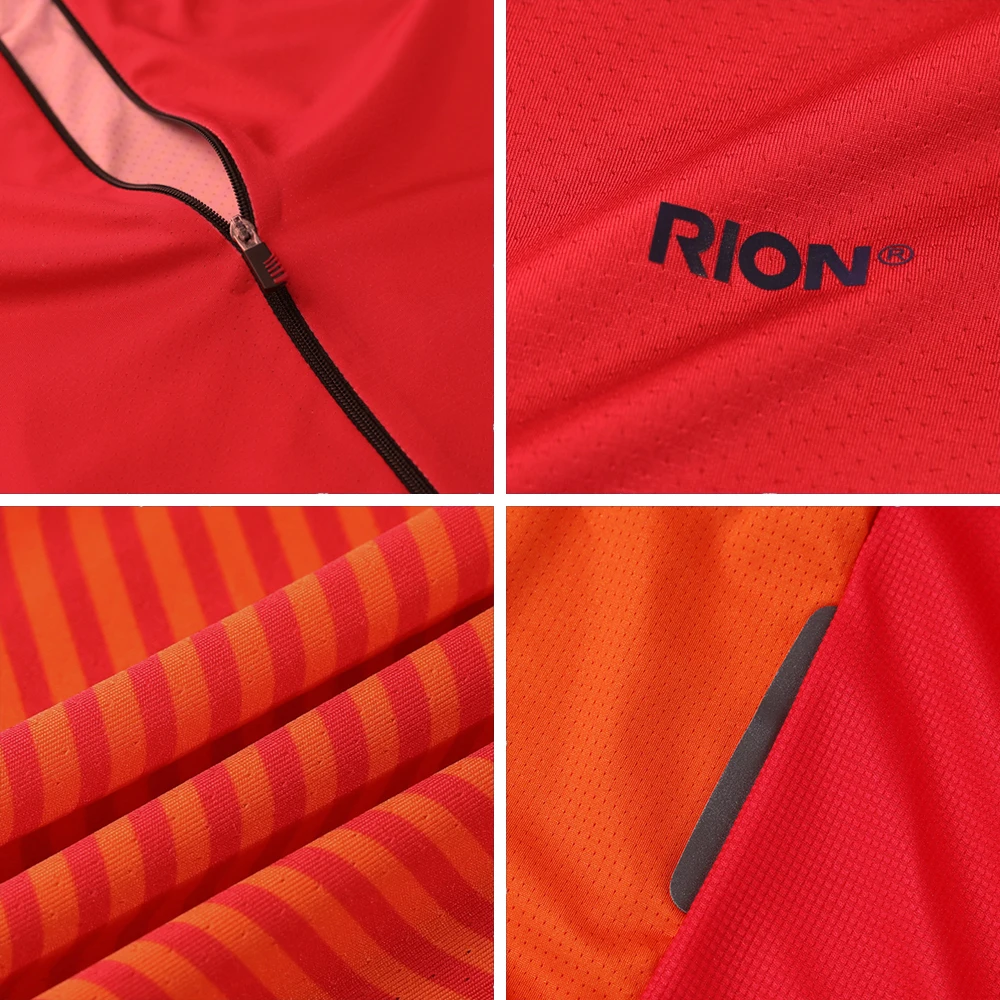 RION Men Cycling Jersey Motocross Summer Bicycle Shirt MTB Downhill Maillot Stripe Bike Short Sleeve Breathable Clothing | Спорт и