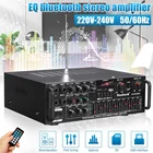 Усилитель мощности 220 В HIFI Bluetooth, профессиональный цифровой усилитель мощности, усилитель мощности для телефона, управление басами, FM, USB, SD