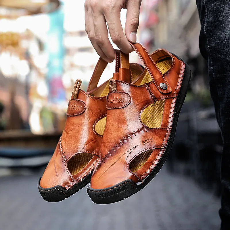 

Designer Home Non-slip Men's Sandals Sandy Beach High Quality Slippers Shoes For Men New 2021 Breathable Simplicity Flat Brand