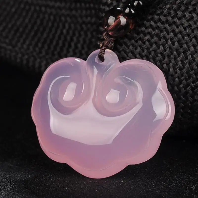 

Natural Pink Jade Pendant Women Fashion Charms Jewellery Genuine Purple Chalcedony Amulet Gifts For Ladies Jewelry Accessories