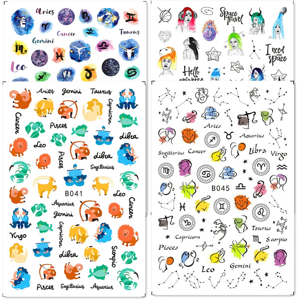 

Newest B Constellation Design 3D Self Adhesive Back Glue Decal Slider DIY Decorations Tools Nail Stickers