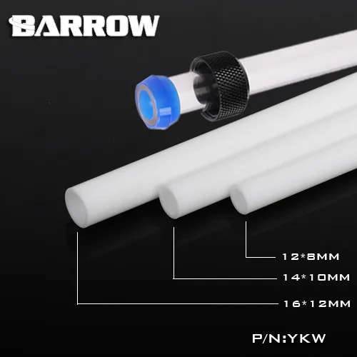 Barrow 500 мм акриловые жесткие трубки прозрачные/белые высококачественные 8*12 мм/10*14