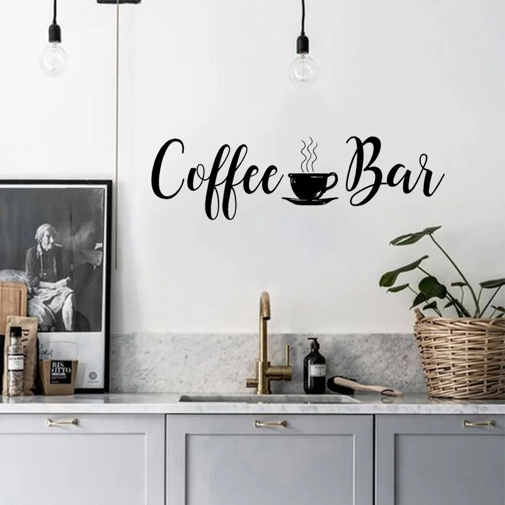 

Coffee Bar Quotes Wall Decal Kitchen Home Wall Decor Vinyl Sticker Vinyl Design Coffee Bar Wall Mural Wallpaper
