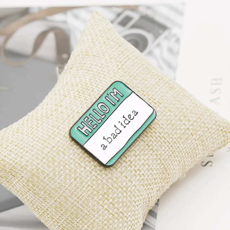 Булавки и броши классические модные текстовые сообщения эмалированная булавка