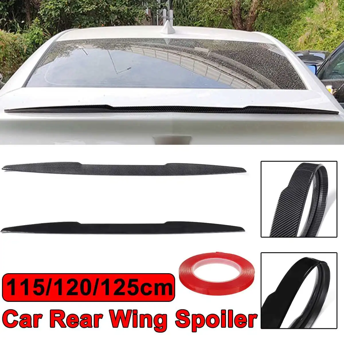 

V-образный задний спойлер, универсальные Спойлеры на крышу, автомобильный спойлер из углеродного волокна, задний спойлер для самостоятельн...