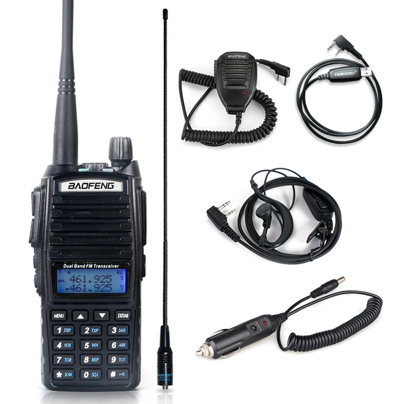 Baofeng UV 82 портативная рация баофенг VHF UHF радио двойной автомобильная PTT Кнопка 136 174