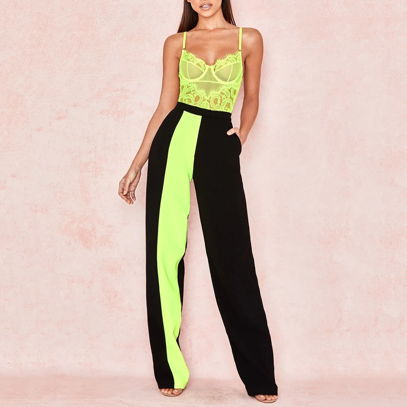 Элегантные босоножки в стиле пэчворк прямые брюки Для женщин уличная