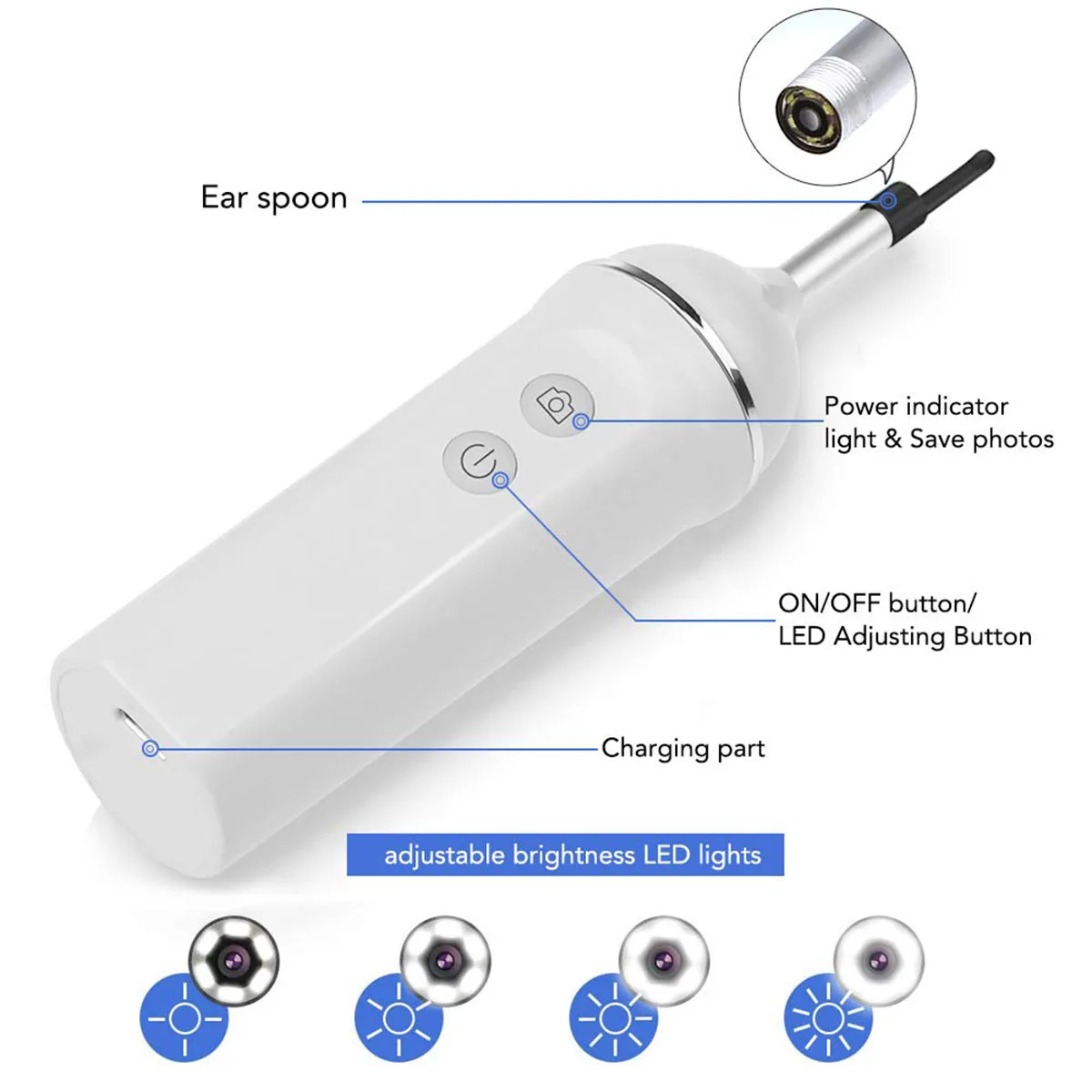Wi Fi ушной отоскоп беспроводной HD720P цифровой эндоскоп инспекции камера воск