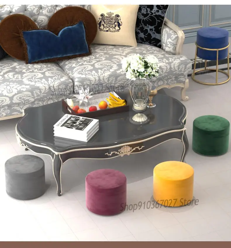 Табурет для дивана креативный сетчатый стул гостиной простой модный круглый