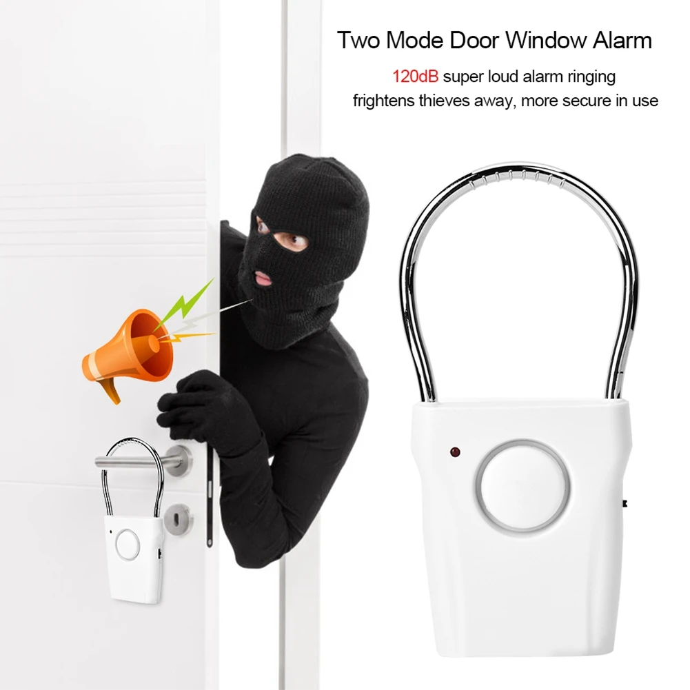 

120dB Touch Sensor Door Handle Alarm Home Security Anti-theft Vibration Alarm Detector Burglar Alert System