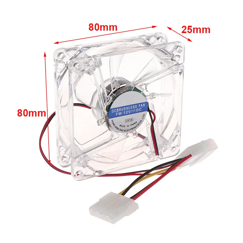 8 см вентилятор охлаждения компьютера ПК чехол DC 12V Molex 4PIN немой Цвет светильник 8025