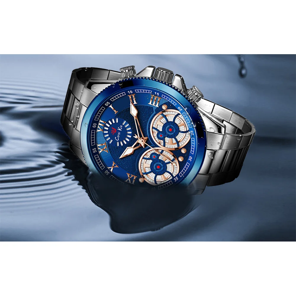

Carsikie Mens Watches Top Brand Luxury Golden Men Watch Business Waterproof Luminous Fashion Wristwatch Male Relogio Masculino
