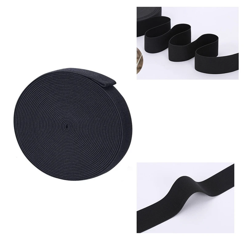 

3 Rolls Sewing Stretch Elastic Band Spool 3/5, 1, 1-1/2 Inch In Width 43.7 Yards/Roll for Crafting Sewing(Black)