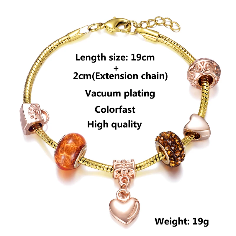 

High Quality Lobster Clasp Charm Bracelet For Women Romantic Valentine's day Brand Bracelet Jewelry Gifts Dropshipping