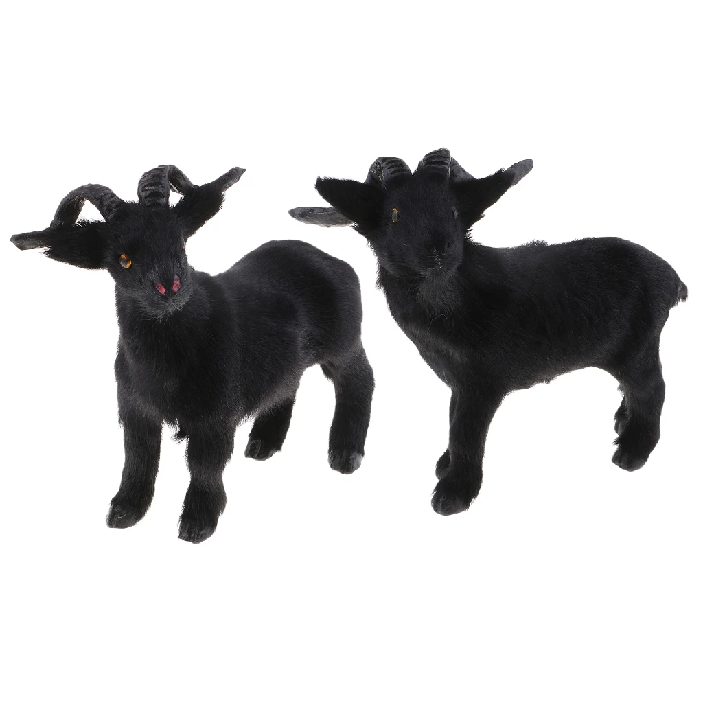 Chinese Lucky Animal Zodiac Sheep Lamb Goat Statue Plush Toys Black | Игрушки и хобби