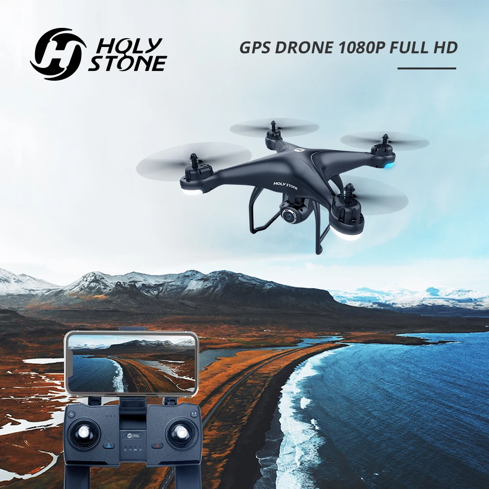 Holy Stone HS120D gps Дрон FPV с HD камерой 1080p Wifi RC дроны селфи следуем за мной Квадрокоптер gps ГЛОНАСС Квадрокоптер 300 м