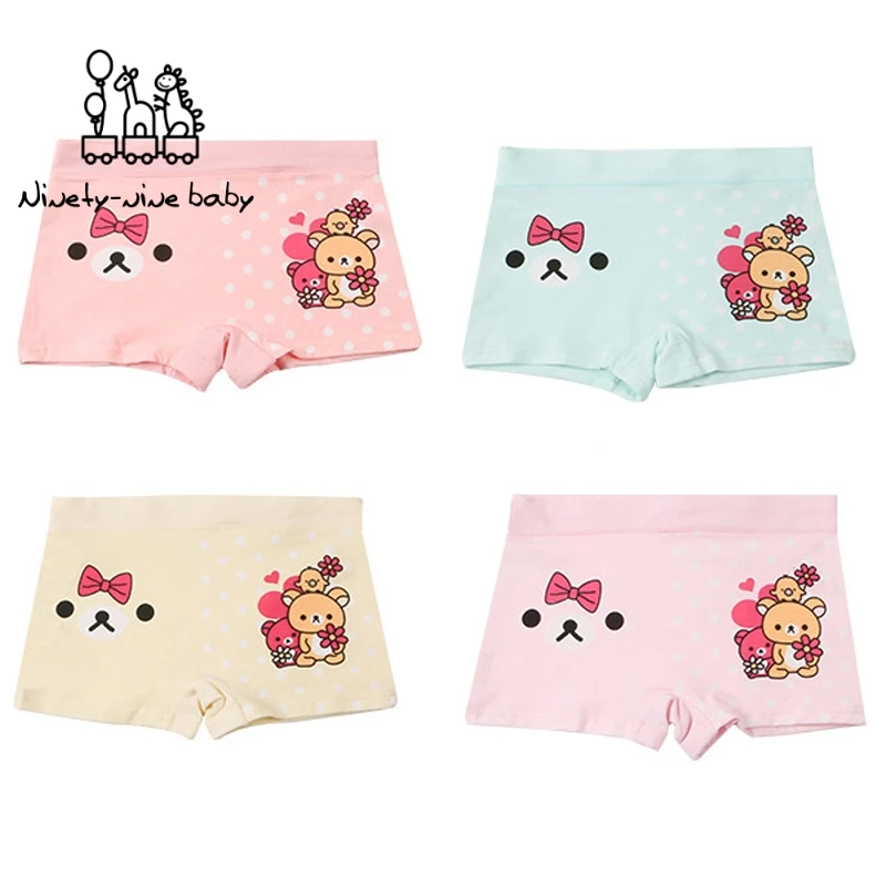 4pcs/set Kids Cotton Boxer Panties Girl Underwear Lovely Animal Princess Cartoon Print Children Clothing Hot Sale Baby | Мать и ребенок