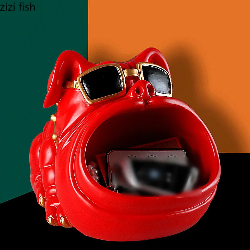 Большая пасть собаки стойка для хранения украшений животных ремесла конфеты