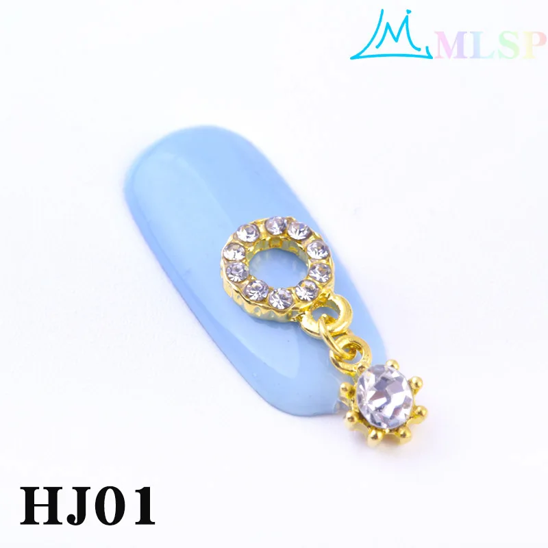 HJ01-10pcs 10 шт./лот, циркониевые украшения для дизайна ногтей, подвесные модели для ногтей, алмазные длинные висячие металлические Стразы для ногтей, изысканные Кристальные Звездные бриллианты - Цвет: HJ01-10pcs