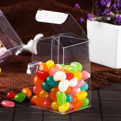 

Clear PVC Square Box Shape Gifts Box Transparent Candy Gift Packaging Gift Box for Wedding Party Favor Decoration 50/100pcs/lot