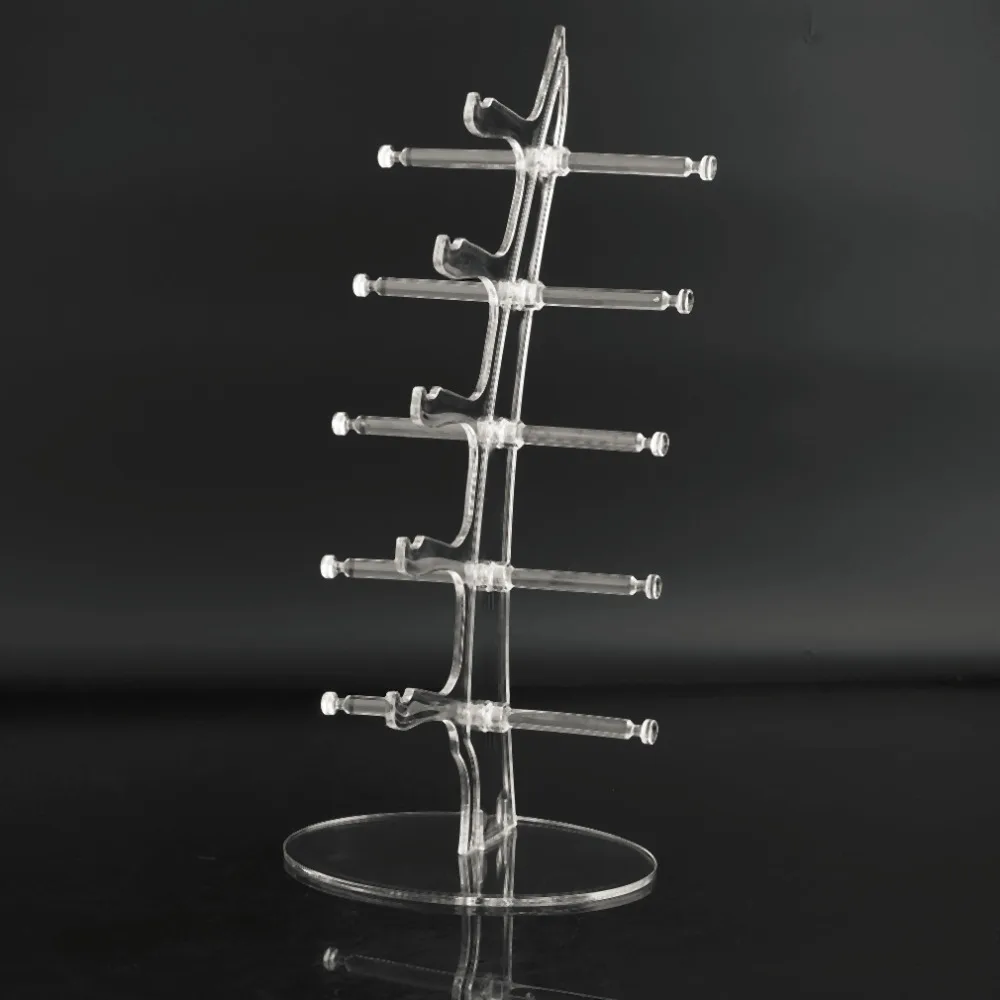 

5 Pair Sunglasses Glasses Fashion Acrylic Show Rack Counter Eyeglasses Display Stand Holder Transparent Hot Organizer
