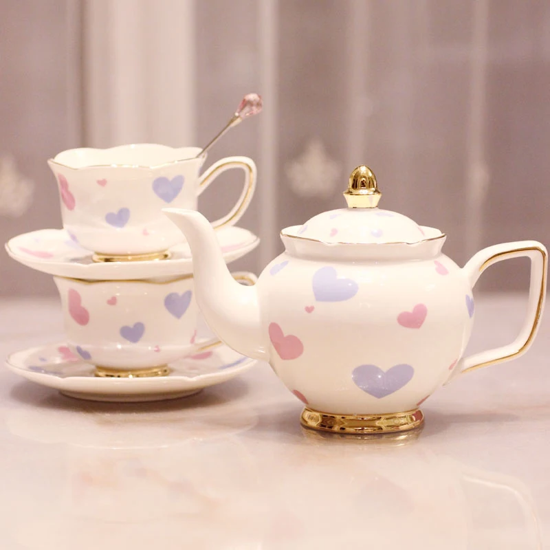 

coffee cup set Bone China English Afternoon Tea Set Phnom Penh porcelain teapot tazones para café Tea Cup Gift