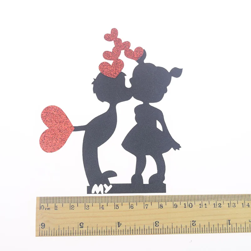 

Heart Paper cake topper Happy Birthday Cupcake Cake Toppers Kids Boy Girl Kiss Gift Wedding Baby Shower Party Baking DIY Xmas