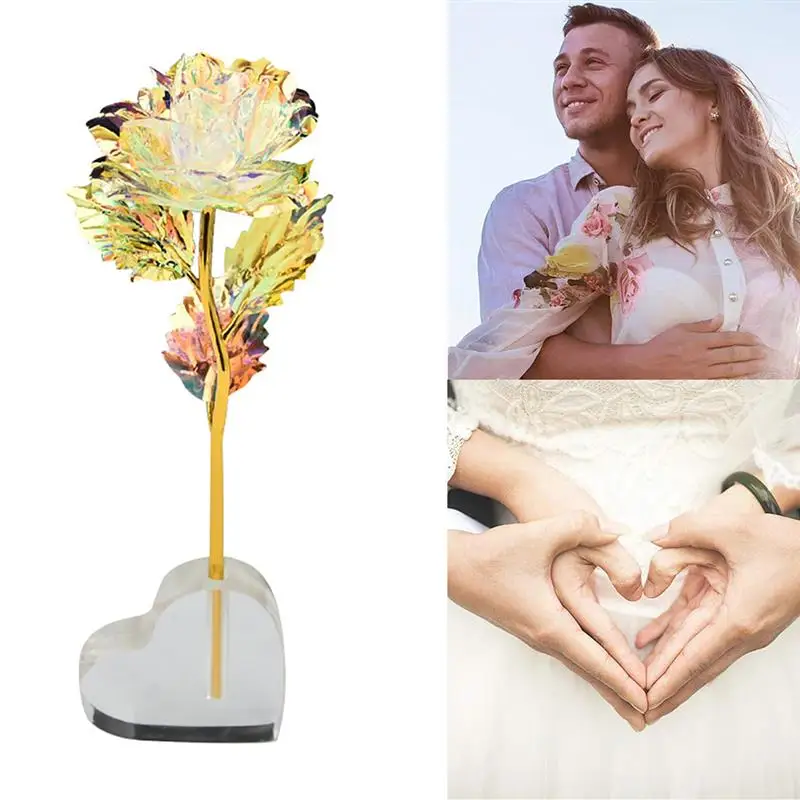 Прямая поставка покрытые 24-каратным золотом розы Свадебный декор искусственный